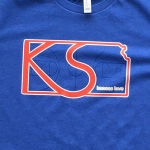 "Kansas Love" Basketball Blue & Red T-Shirt