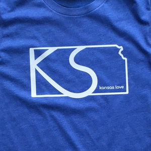 KS Love (Kansas Love) Blue & White T-Shirt