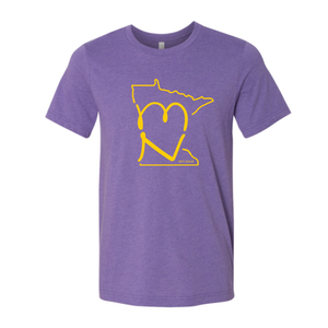 MN Love (Minnesota Love) Purple & Gold T-Shirt