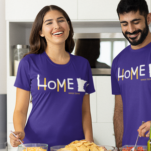 Home, Love, Minnesota T-Shirt (Purple & Gold)